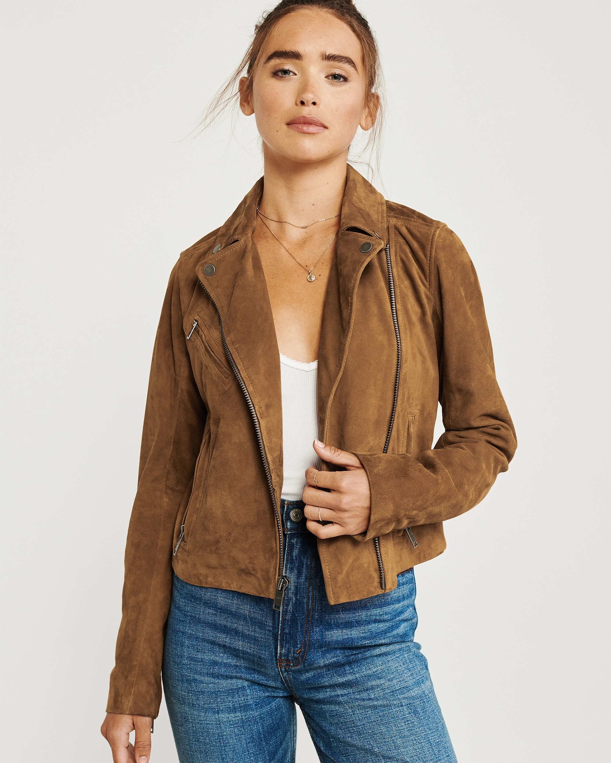 Suede Biker Jacket | Abercrombie & Fitch (US)