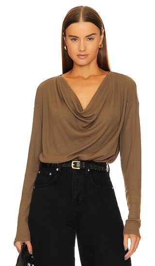 Cowl Neck Blouse in Olive Tree | Revolve Clothing (Global)