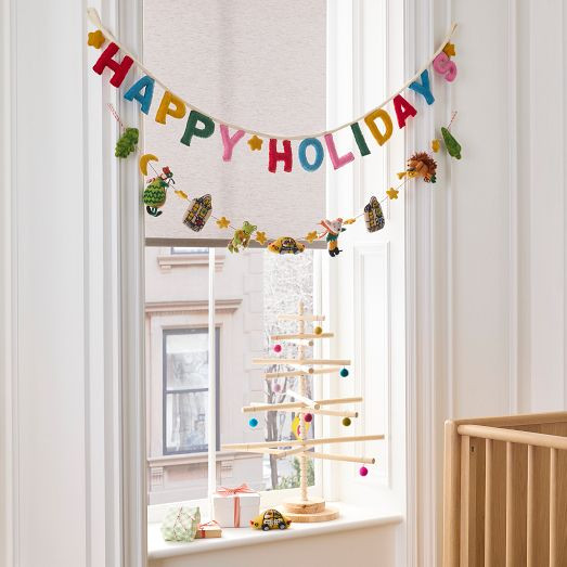 Happy Holidays Felt Garland | West Elm (US)