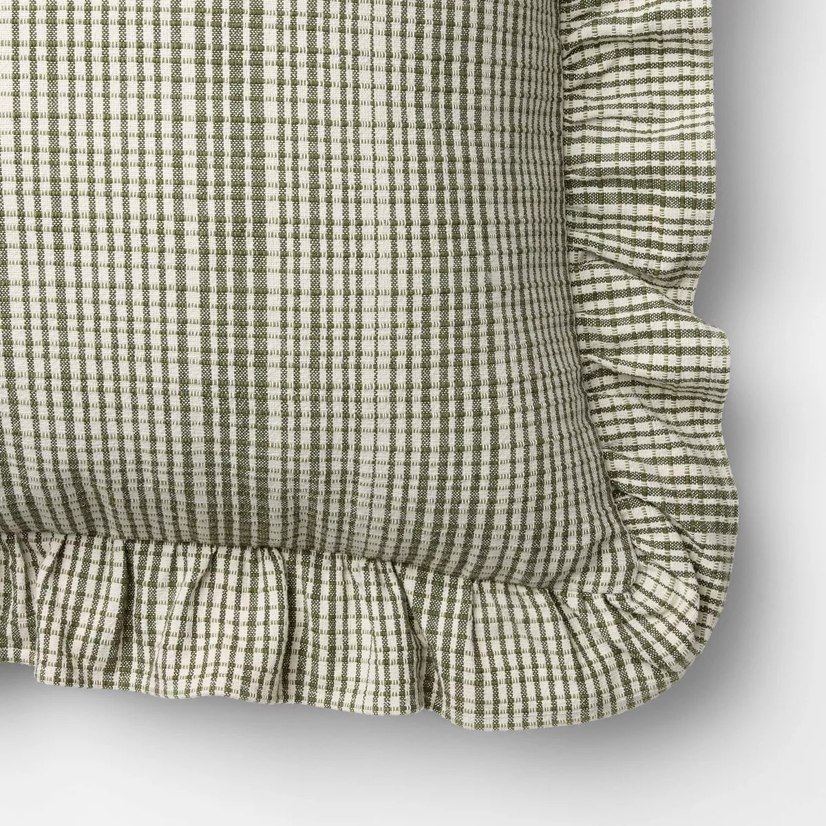 24"x24" Uneven Plaid with Ruffle Pillow - Threshold™ designed with Studio McGee | Target