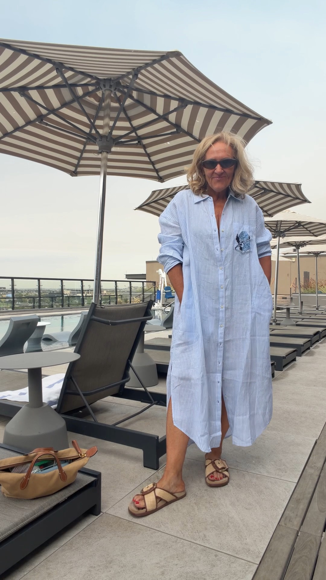 Beautiful embroidered linen cover-up. Get your regular size I got a large, but really the medium would be fine.
Do you have a fall beach trip a winter getaway? This will be perfect. It’s casual enough to wear in your backyard pool but elevated enough to wear on a cruise or a resort.

My suit is by Summer salt, I cannot link here on LTK. Please check my Instagram for the link.

#LTKOver40 #LTKSwim #LTKCon