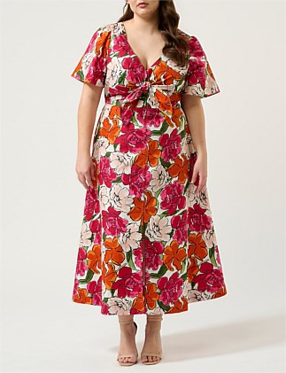 Estelle Nadja Cotton Floral Midi Dress | David Jones | David Jones (Australia & New Zealand)