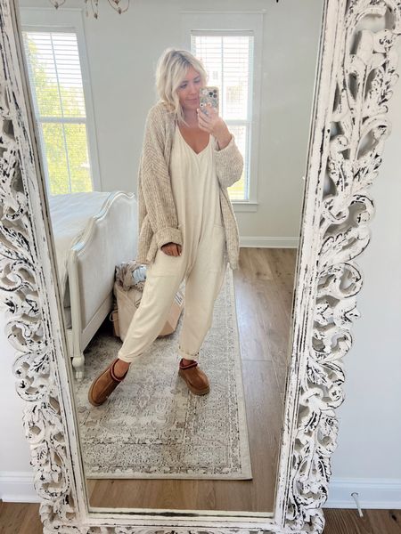 Favorite jumpsuit - so comfy and oversized. Wearing size xs. 