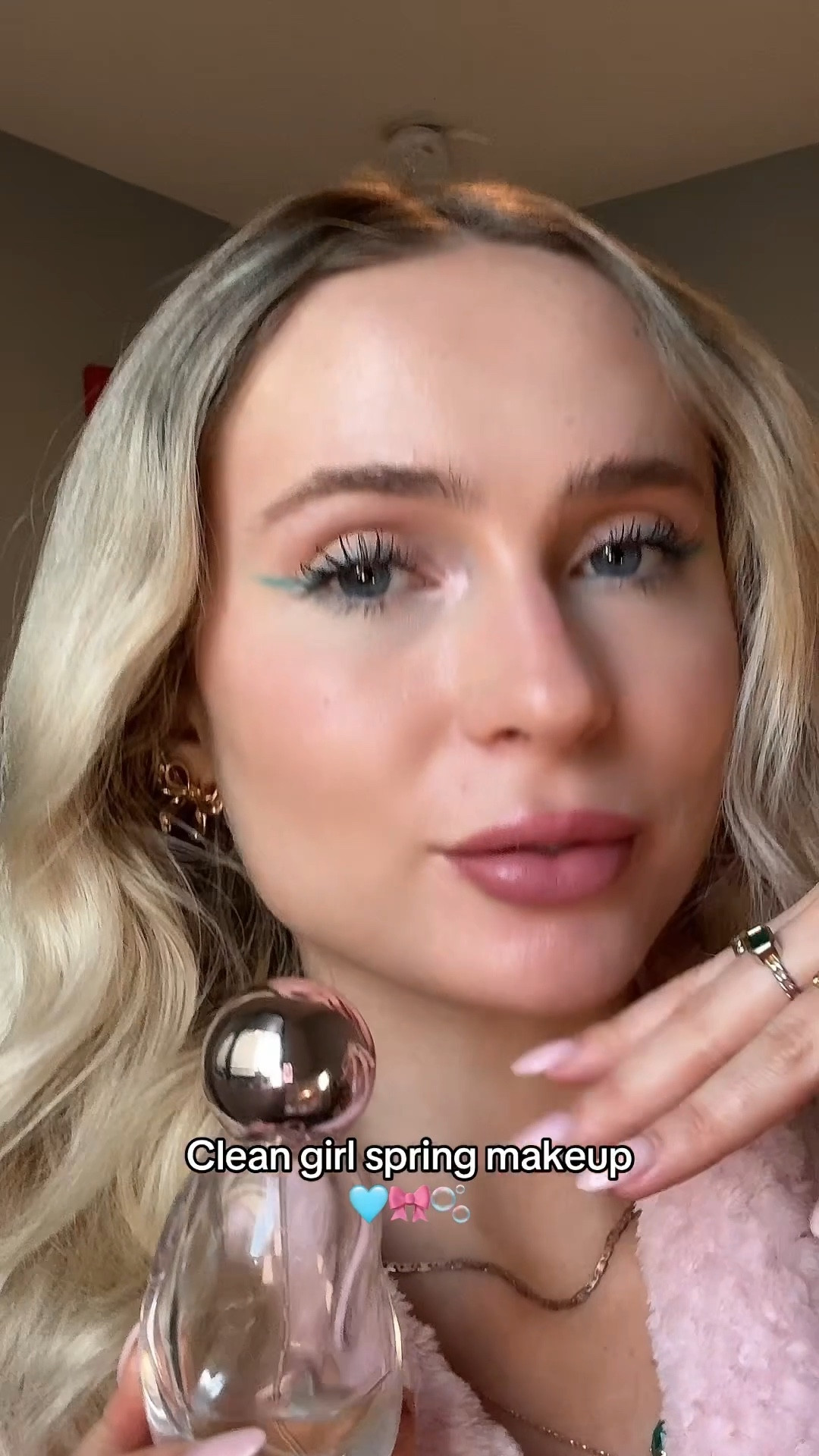 Clean girl spring makeup tutorial 🩵🎀✨ #springmakeup #cleangirlmakeup #makeup #LTKBeauty 