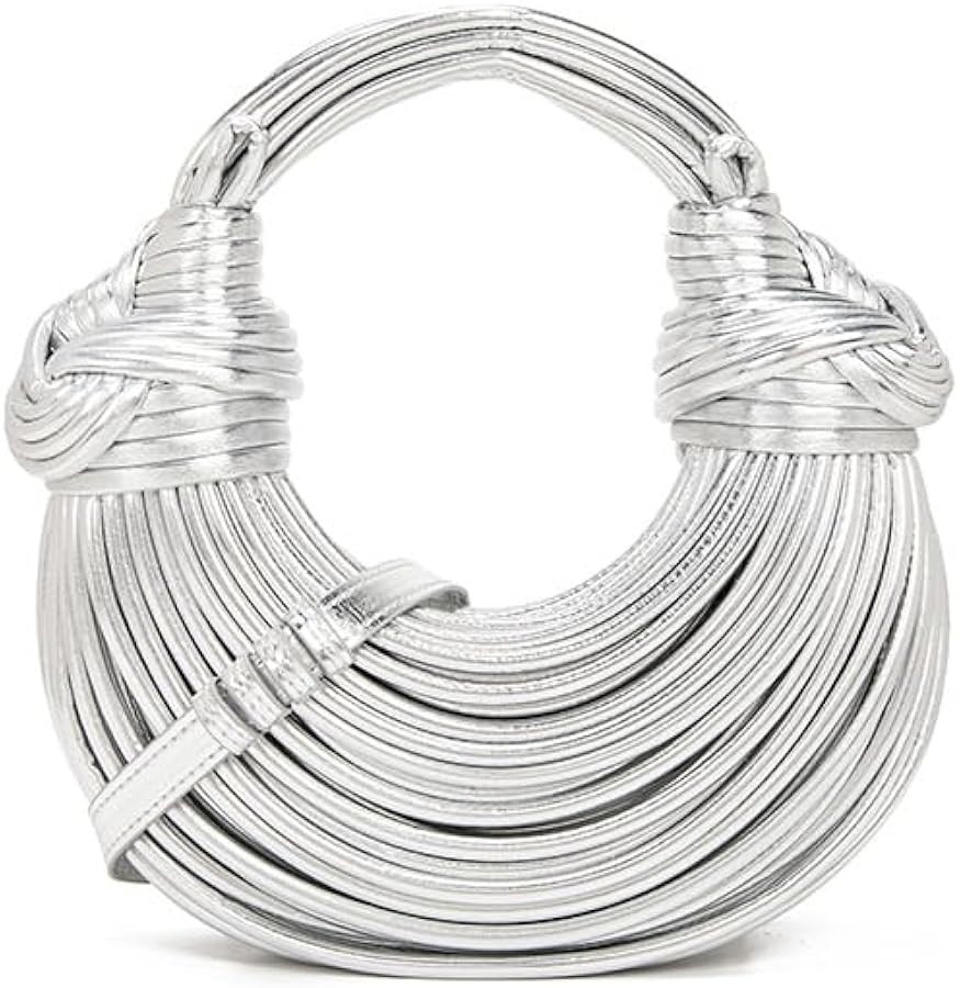 Hand-Woven Bread Women's Clutch Top Handle Satchel Shoulder Crossbody Creative Knotted Noodles Ha... | Amazon (US)