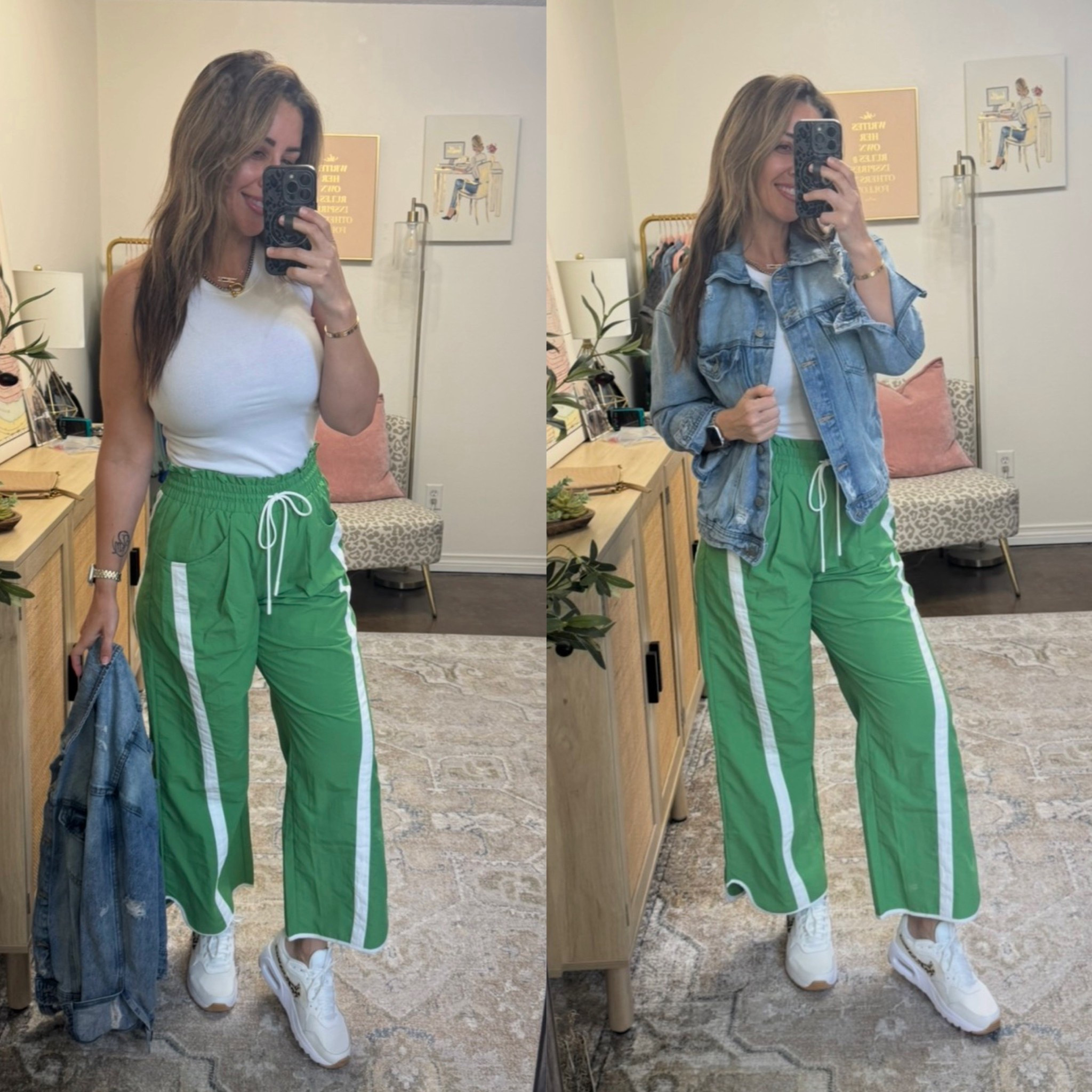 Comfortable track pants that are so cute! Size up one

#LTKdayinmylife #LTKgrwm #LTKootd