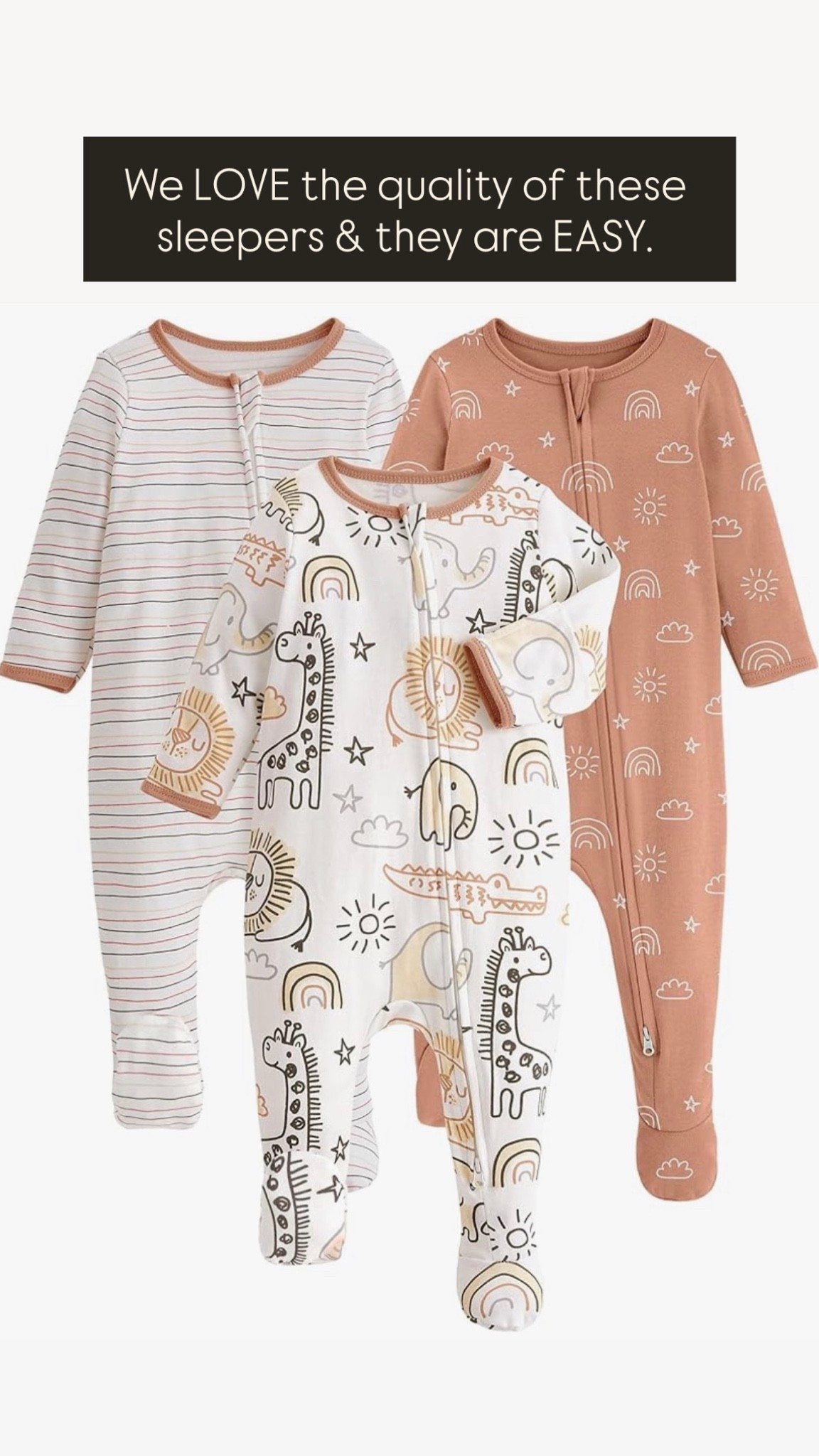 Easy, soft sleeper onesies 
Our favorite when we needed quick newborn clothes

#LTKBaby