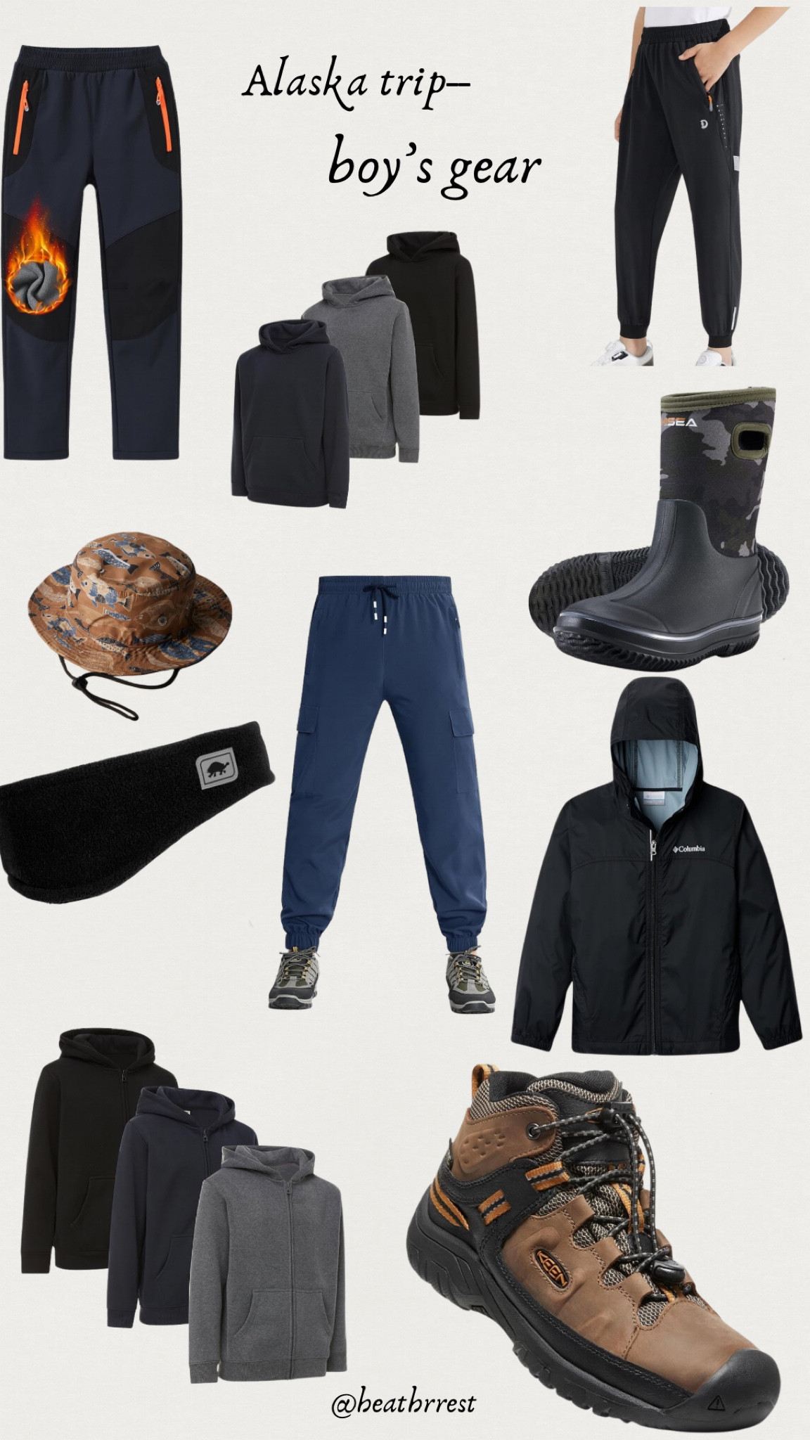 Alaska trip boys gear waterproof boots rain jacket ear warmers fishing pants hat

#LTKKids #LTKTravel