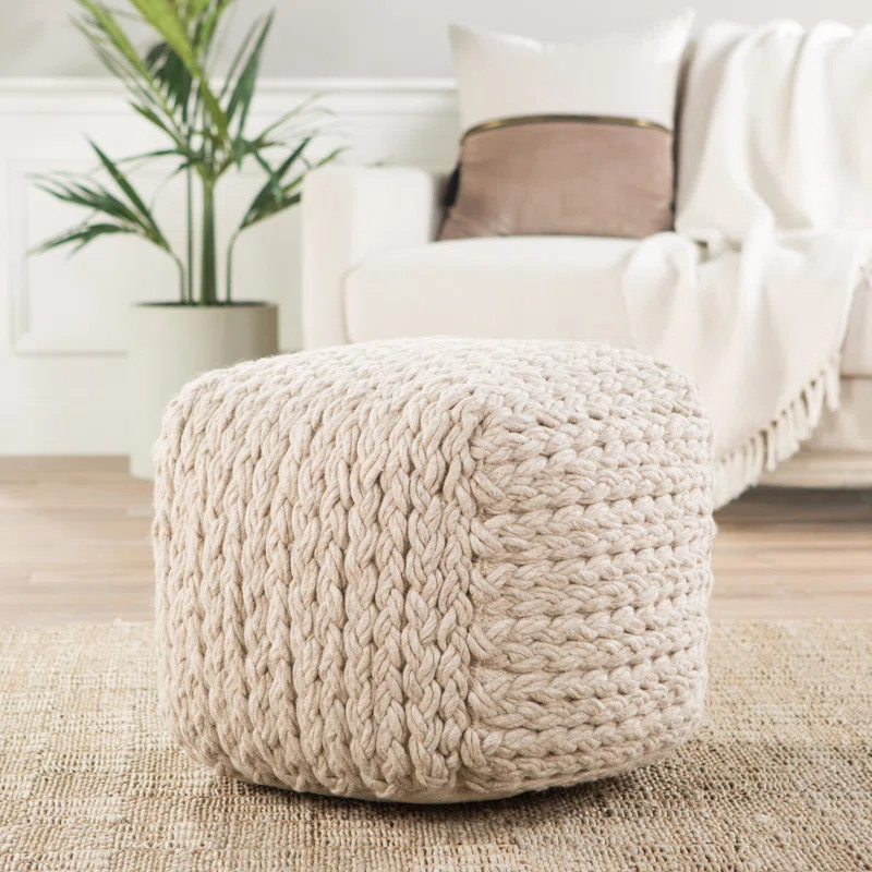 Aubree 16" Wide Square Pouf Ottoman | Wayfair Professional