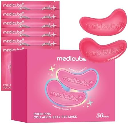 medicube Jelly Eye Mask PDRN Pink Collagen - Hydrogel Eye Patches, 50 Pairs | Amazon (US)