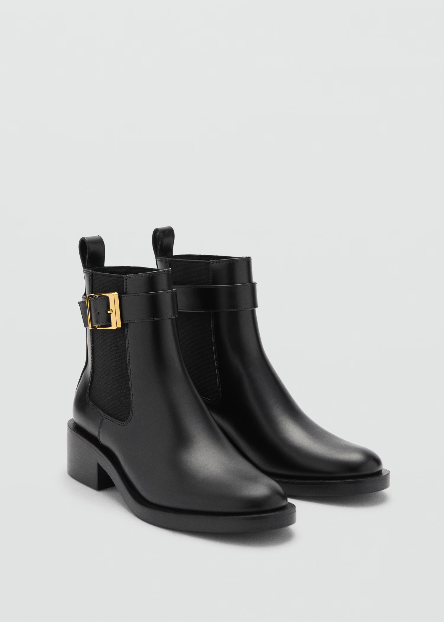 Ankle boots with elastic panel and buckle | Mango (US/MX/AU)