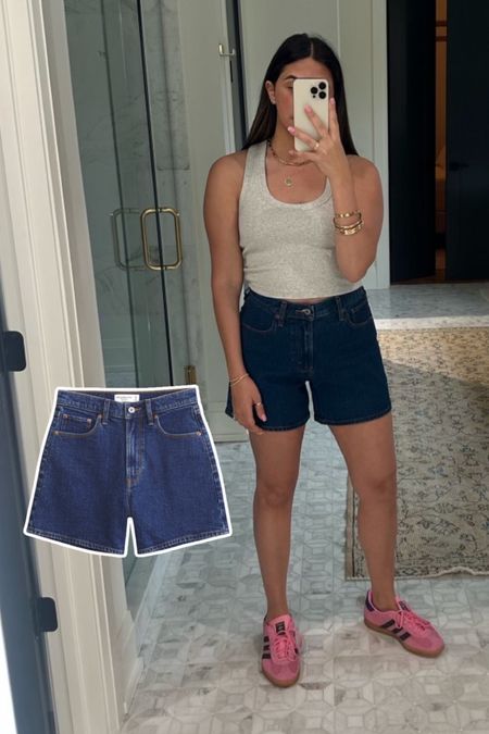 Wearing 27 in these high rise dad shorts! You can grab them today with code for $45! These are a darker color of the ones I’ve been wearing non stop.

#LTKsalealert #LTKstyletip