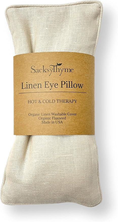 Organic Linen Eye Pillow - Lavender & Flaxseed for Relaxation, Yoga, Stress Relief - Microwavable... | Amazon (US)