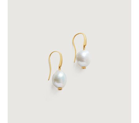 Nura Pearl Wire Earrings | Monica Vinader (Global)
