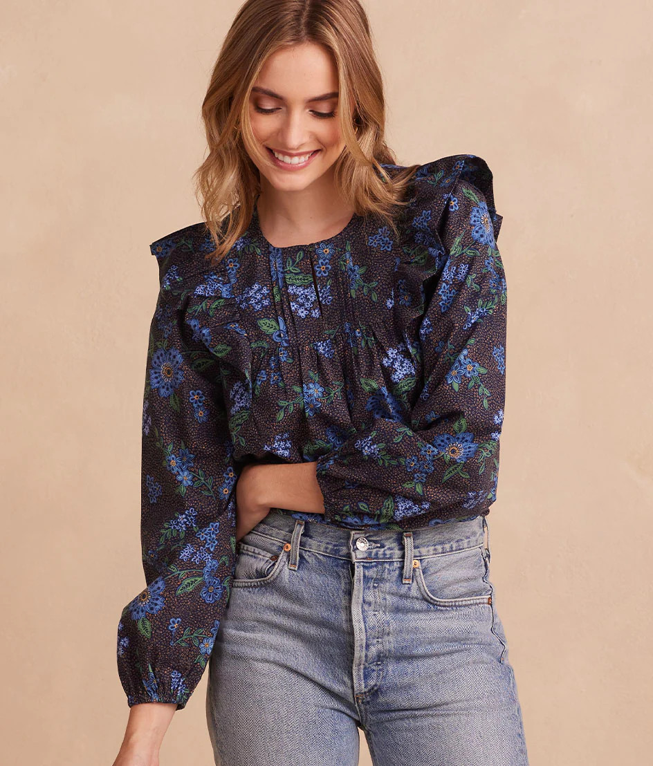 The Countryside Poplin Ruffle Blouse | Summersalt | SummerSalt