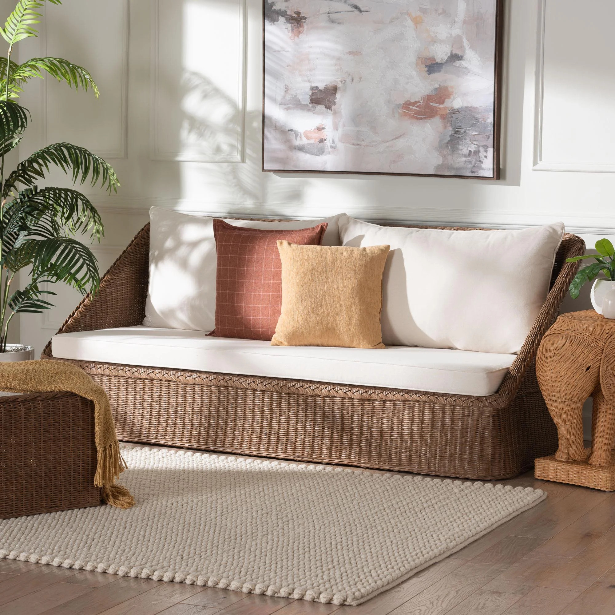 bali & pari Derris Boho Sofa, Peanut Brown | Walmart (US)