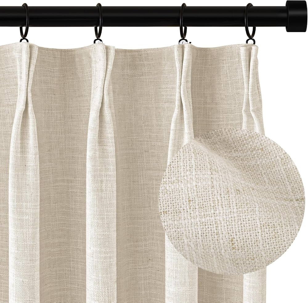 100% Blackout Shield Pinch Pleated Curtains 96 Inches Long, 100% Blackout Curtains for Bedroom/Li... | Amazon (US)