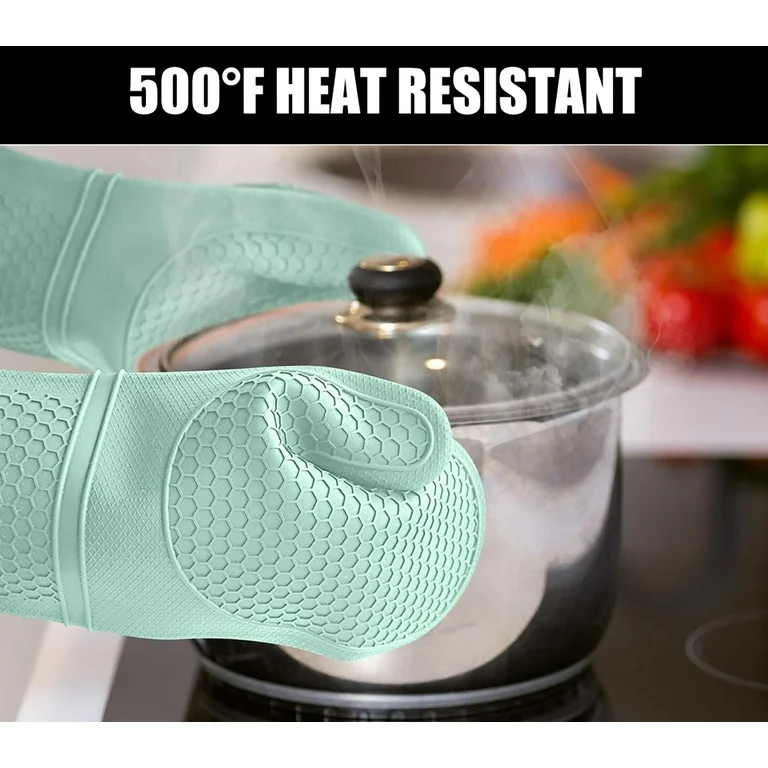 Oven Mitts and Pot Holders Sets,6pcs Pot Holders and Oven Mitts Heat Resistant, Non-Slip Silicone... | Walmart (US)