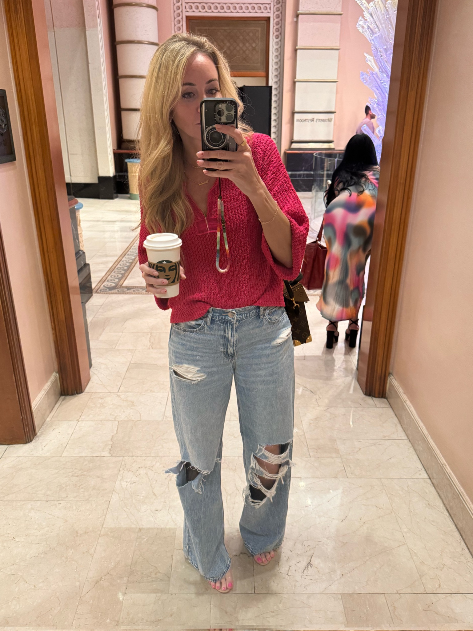 The best baggy jeans I’ve found to date! 💖 I’m 5’9” and wearing the size 4/long. Fit TTS but size down if you don’t want them as baggy. 

#LTKtravel #LTKfindsunder50 #LTKstyletip