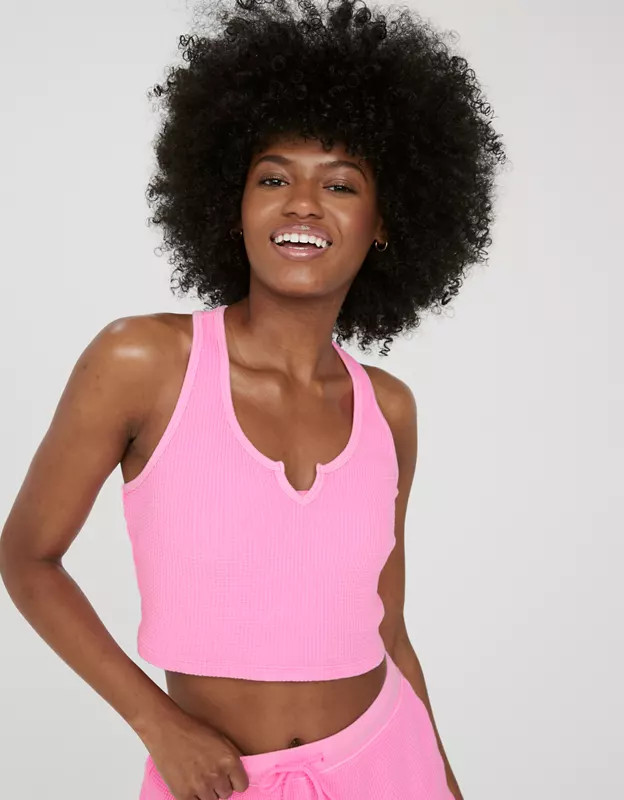 OFFLINE By Aerie WOW! Waffle Cropped Tank | Aerie