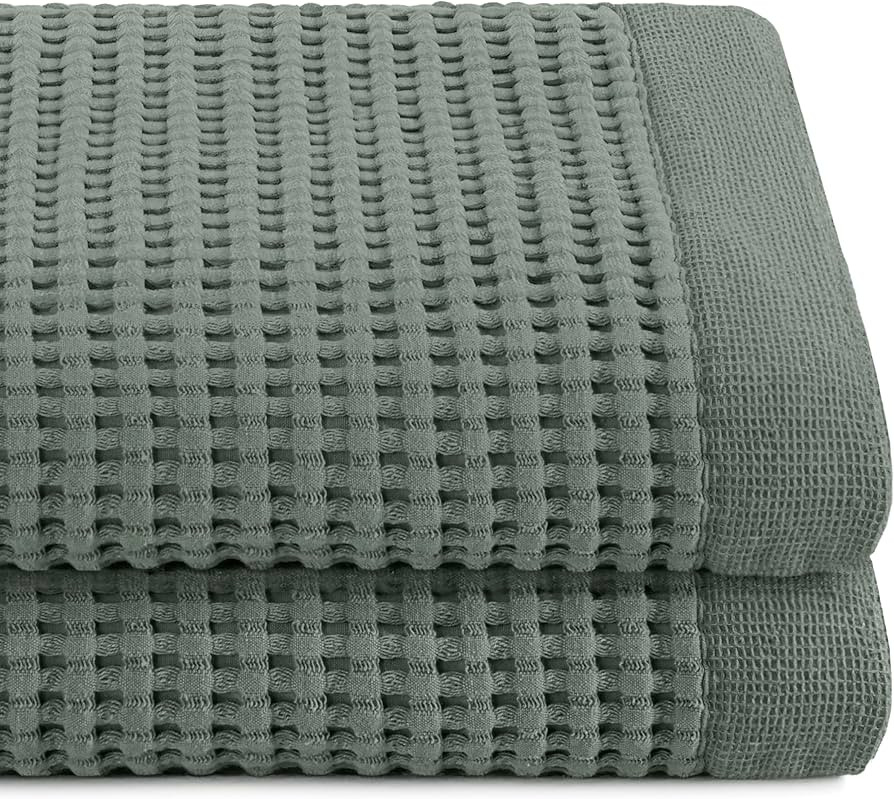 GILDEN TREE Waffle Towels for Bathroom Luxury 100% Cotton Bath Towels, Quick Dry Towel, Thin Supe... | Amazon (US)
