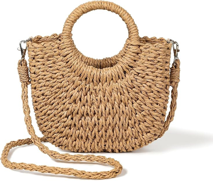 Handwoven Straw Beach Small Crossbody Bag for Women 2026 Summer Boho Wicker Handbag Shoulder Purs... | Amazon (US)