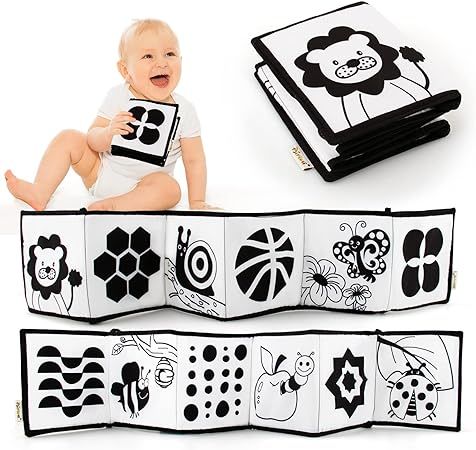 KaPing My Frist Black and White High Contrast Soft Book for Baby, Infant Tummy Time Cloth Book Cr... | Amazon (US)