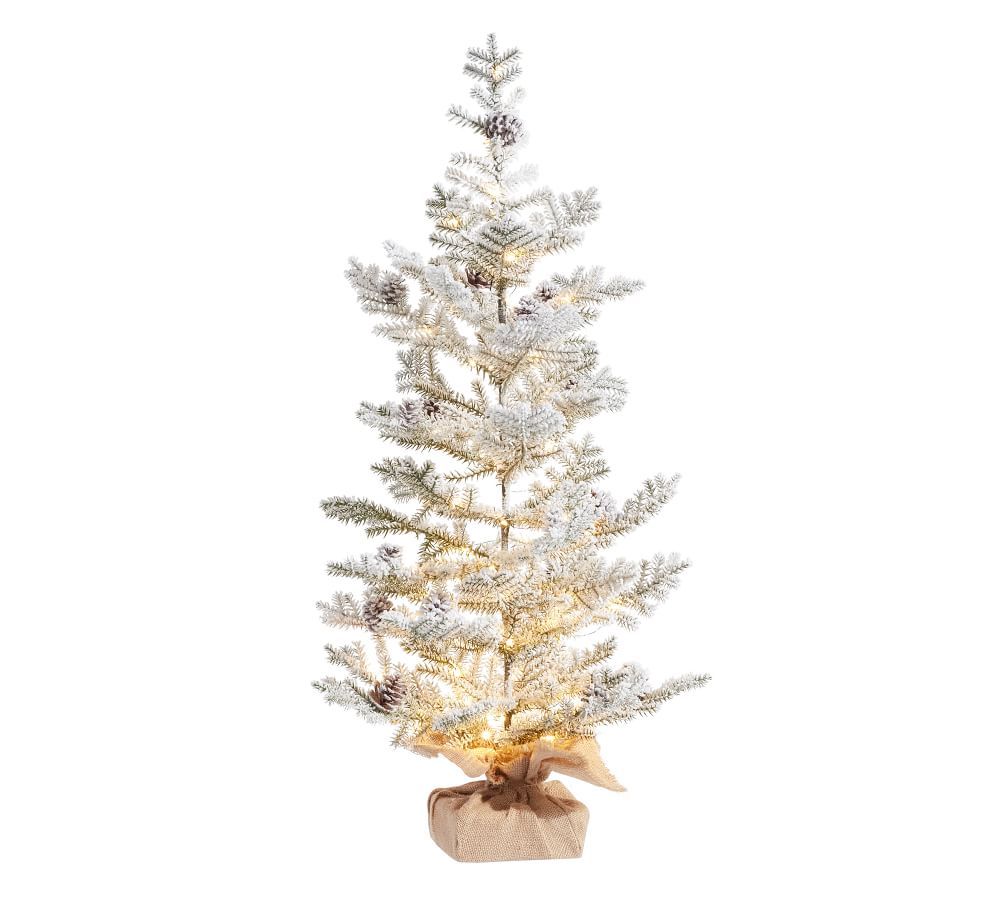 Pre-Lit Faux Snowy Pine Trees | Pottery Barn (US)