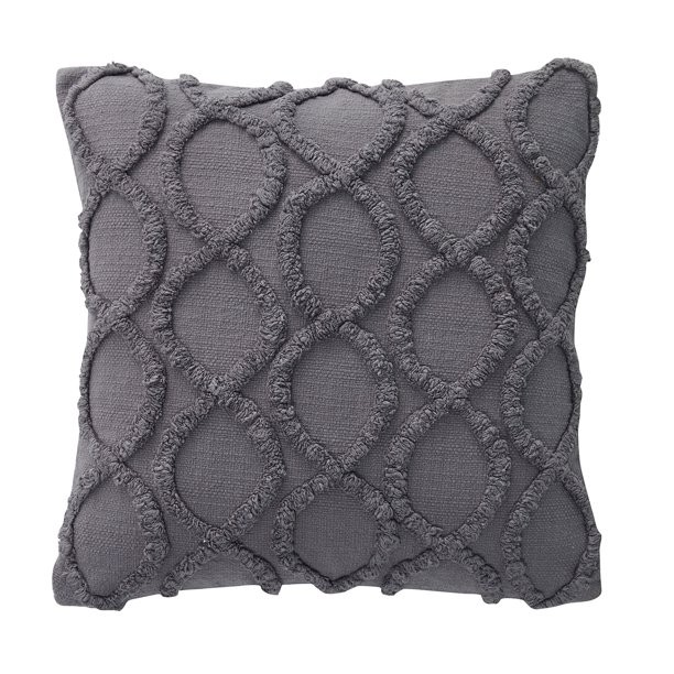 My Texas House Lantana Tufted Ogee Textured Fringe Cotton Square Decorative Pillow Cover, 20" x 2... | Walmart (US)