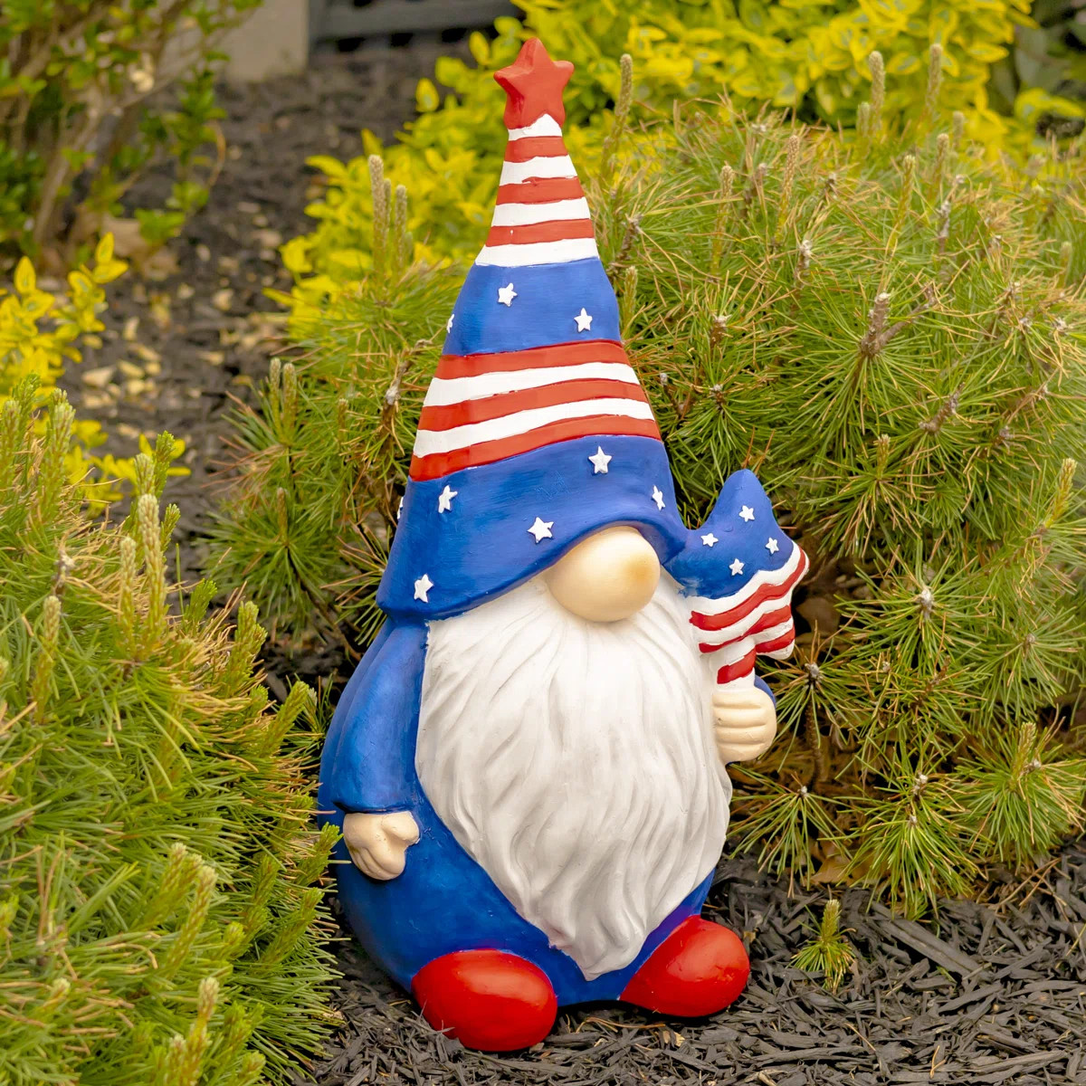 Magnesium Garden Gnome Holding Star Lollipop "The Americanos" | Wayfair North America