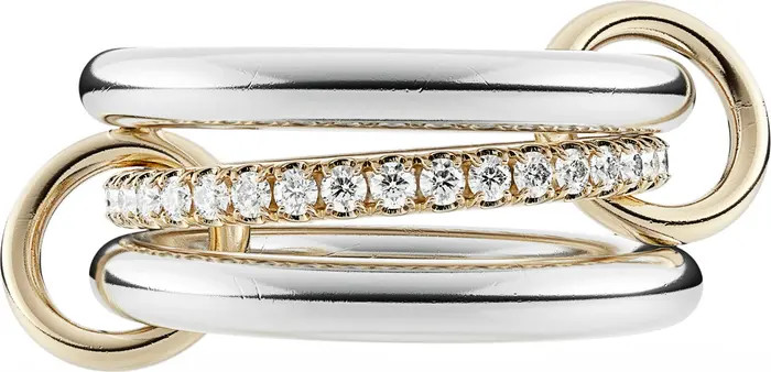 Petite Libra Linked Pavé Diamond Rings | Nordstrom