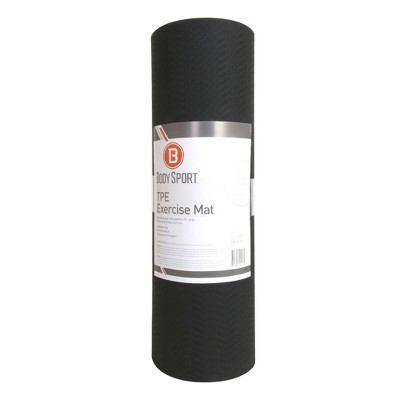 BodySport TPE Personal Exercise Mat, Exercise Equipment for Yoga, Pilates, and Fitness Routines, 56" x 24" x 1/2", Black | Target