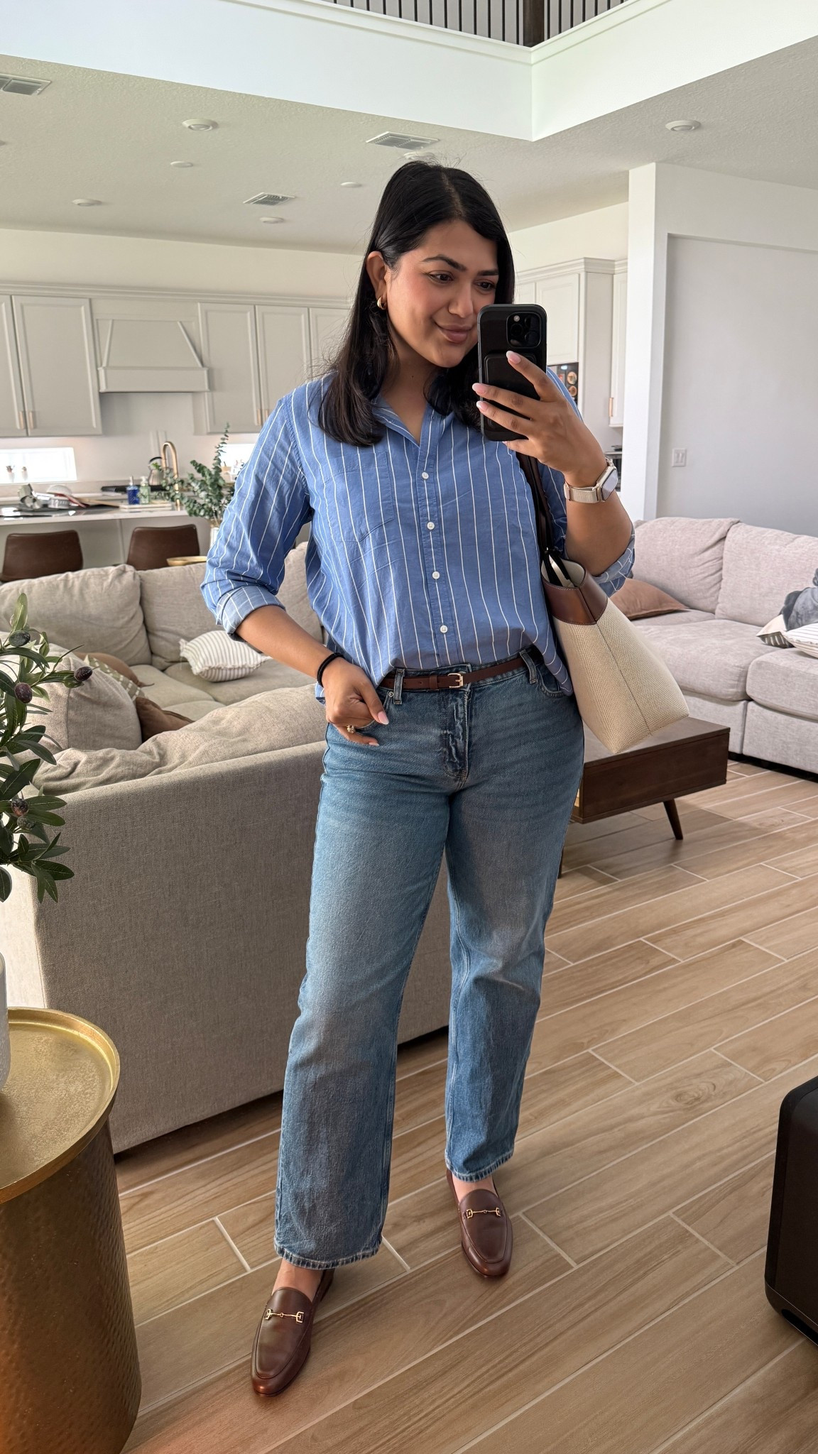 Blue + cognac for work wear is always a vibe. 

#LTKMidsize #LTKWorkwear