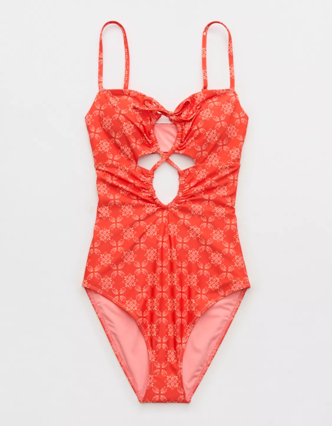 Aerie Ruched Cutout Full Coverage One Piece Swimsuit | Aerie