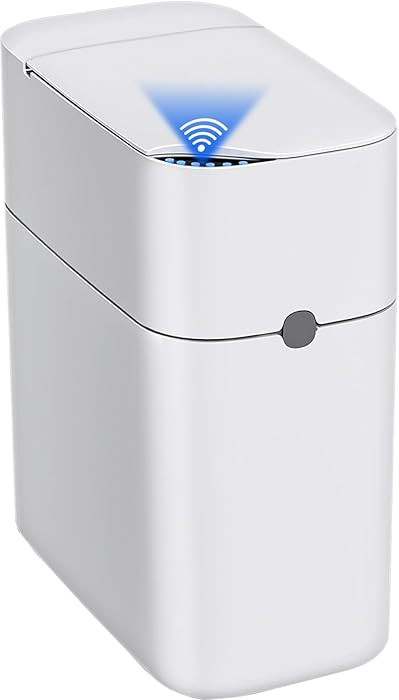 CTIME Touchless Automatic Bathroom Trash Can with Lid - 3 Gallon Slim Motion Sensor Garbage Can f... | Amazon (US)