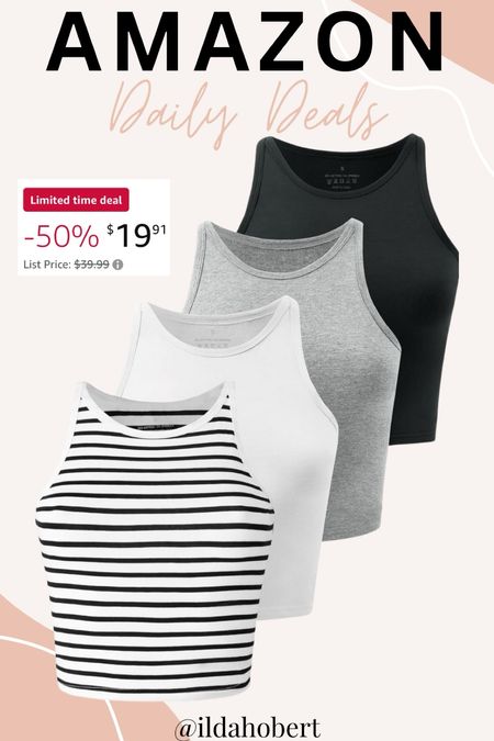 Amazon daily deal — 50% off these cropped tanks! Perfect for summer!😍

Vacation outfit, resort wear, affordable fashion, amazon fashion, spring fashion, summer fashion, spring outfit, summer outfit, 

#LTKstyletip #LTKfindsunder50 #LTKsalealert