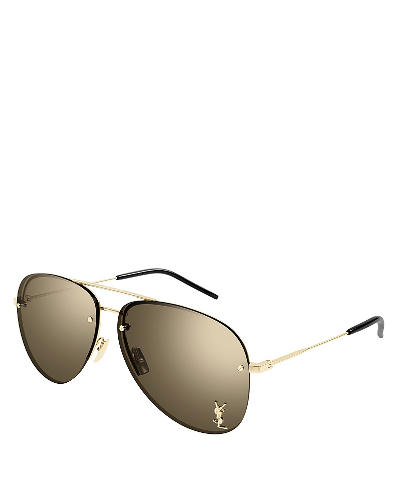 Saint Laurent Classic 11 M Brow Bar Aviator Sunglasses, 59mm | Bloomingdale's (US)