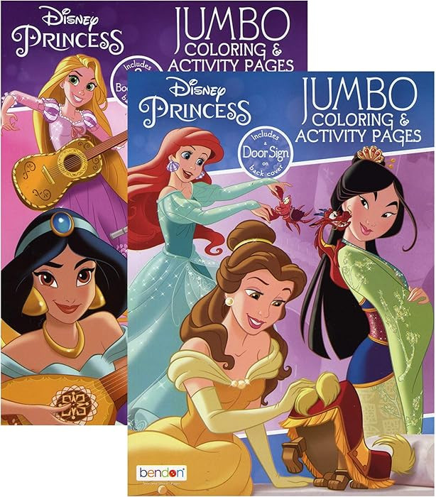 Disney Princess Coloring Book 2 Titles, Fun Game Workbook for Learning Drawing Coloring, Gift for... | Amazon (US)