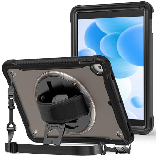 ProCase Rugged Case for iPad 9.7 Inch 5th 6th Gen/iPad Air 2 / iPad Pro 9.7 Case, Heavy Duty Shockproof Rugged Cover with Hand Strap 360 Degree Rotatable Kickstand Protective for iPad 9.7" -Black | Amazon (US)