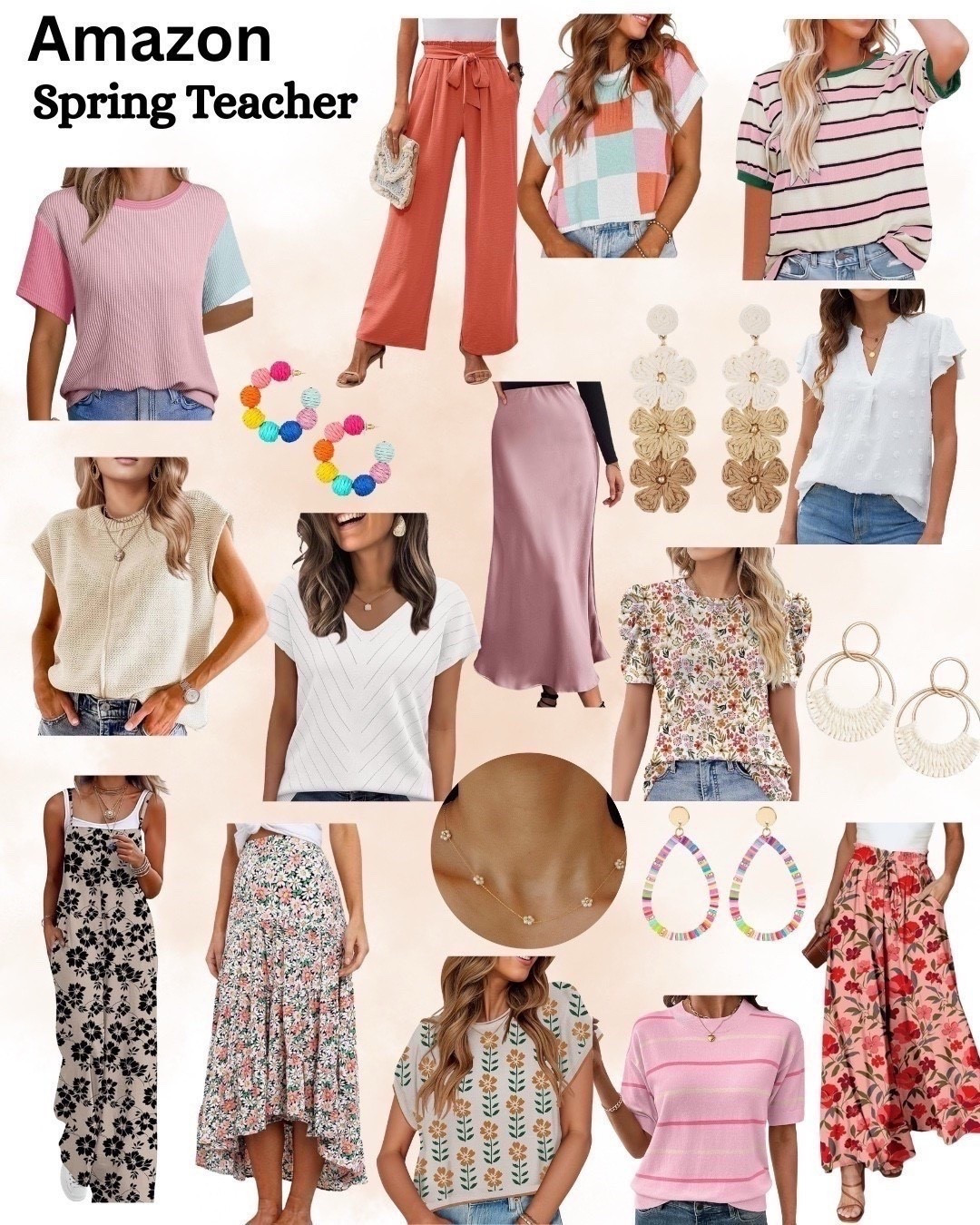 Spring teacher outfit. Teacher style. Spring trends. Pastel outfits. Floral prints. Hanging earrings. Colorful outfits. Casual work outfit. Business casual. Amazon finds 

#LTKWorkwear #LTKSaleAlert #LTKootd