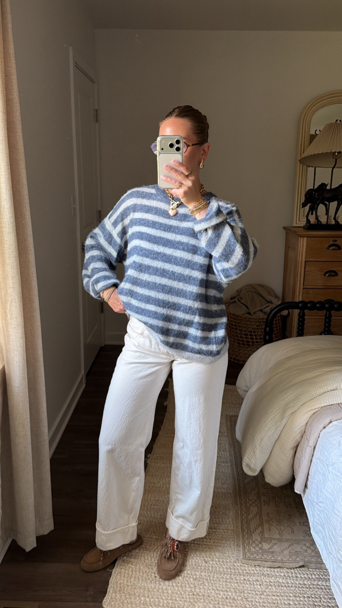 4/28/26 Casual Spring Outfit with Cream Denim


A simple spring outfit built around a few favorites 🤍 my Abercrombie loose cuffed cream jeans, boat shoe slides, and Amazon oval glasses have been such easy staples lately. Paired with a knit from American Vintage for that effortless, everyday feel—everything is linked here ✨

#LTKSaleAlert #LTKootd #LTKSeasonal