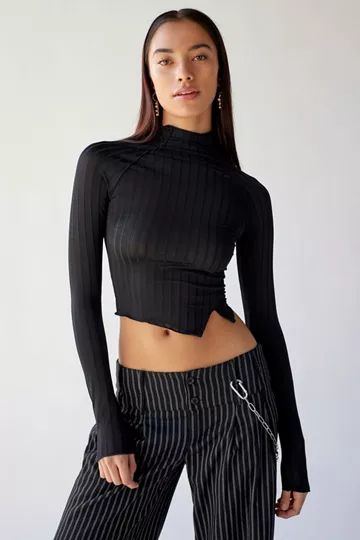 UO Mirabel Ribbed Turtleneck Top | Urban Outfitters (US and RoW)