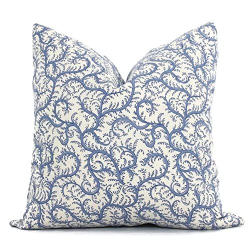 Decorative Pillow Cover Sister Parish in Periwinkle Blue Plumbato Pillow cover, Toss Pillow, Acce... | Amazon (US)