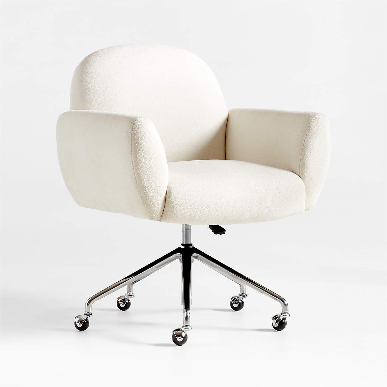 Imogen Ivory Upholstered Office Chair with Casters + Reviews | Crate & Barrel | Crate & Barrel