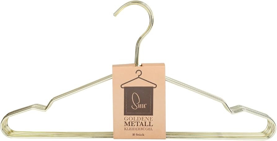 SVITA Set di 10 grucce con barra per pantaloni, sottili e leggere, in metallo, colore: oro | Amazon (IT)
