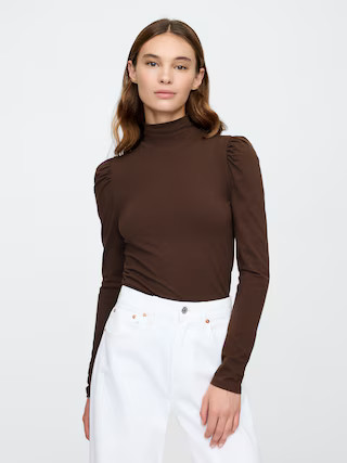 Mockneck Puff Sleeve T-Shirt | Gap Factory