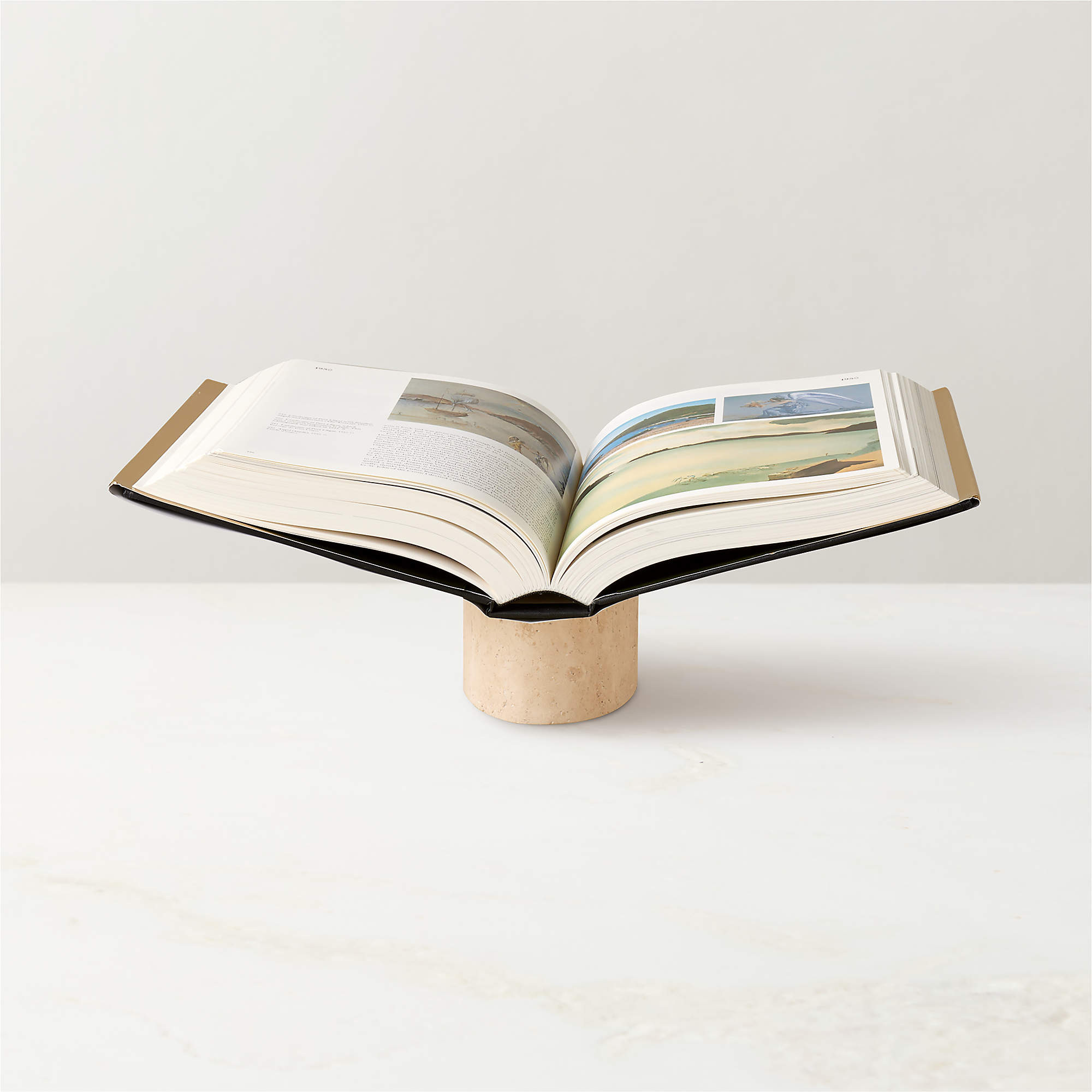 Aimes Brass and Travertine Bookstand + Reviews | CB2 | CB2