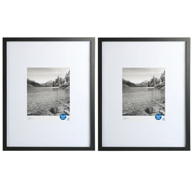 Mainstays Black Gallery 2 PC Frame Set, Matted for 8"x10" Pictures | Walmart (US)