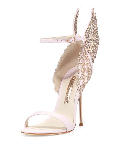 Evangeline Angel Wing Sandal, Pink Glitter | Neiman Marcus