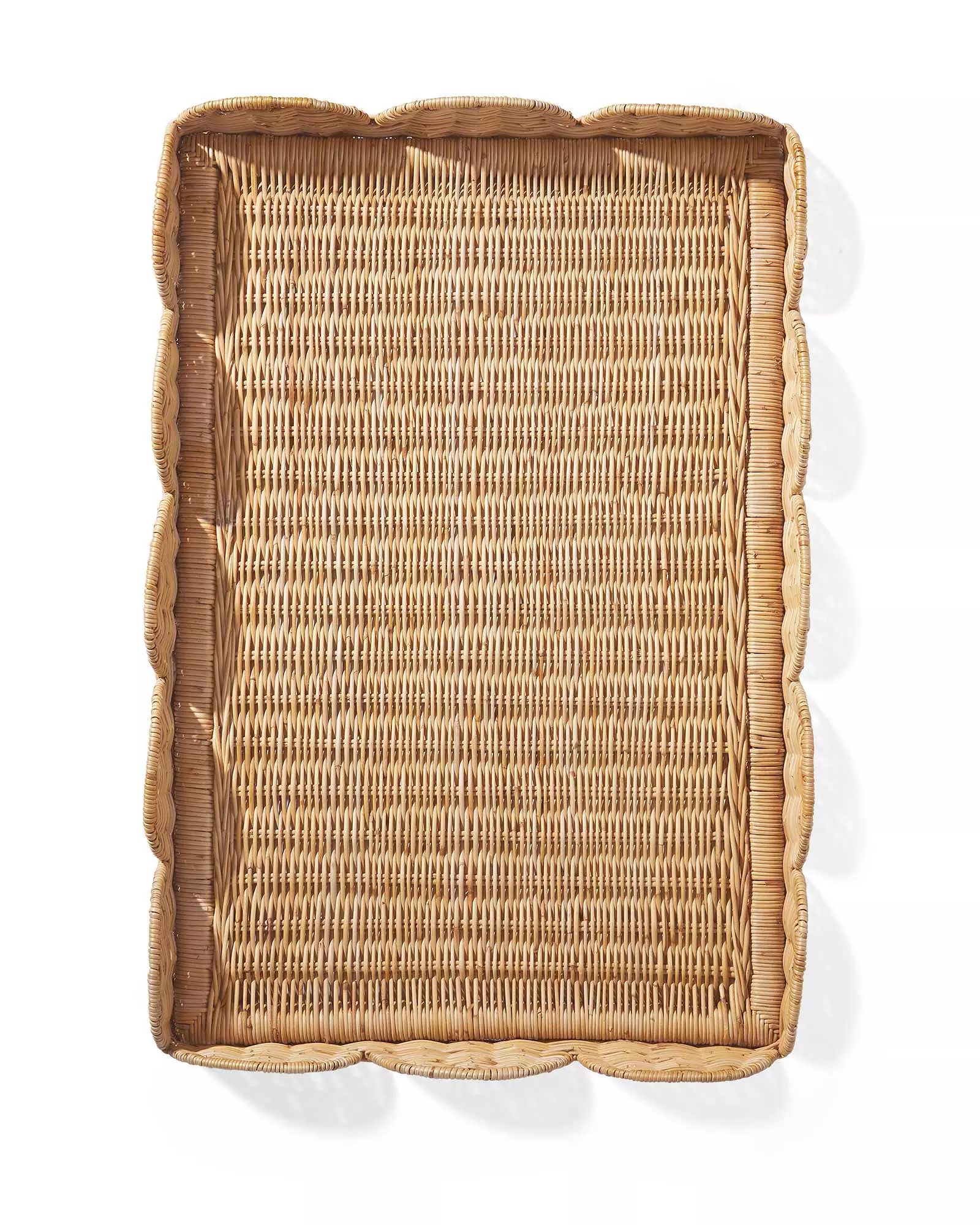 Scallop Rattan Tray | Serena and Lily